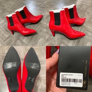 Red bootie heels